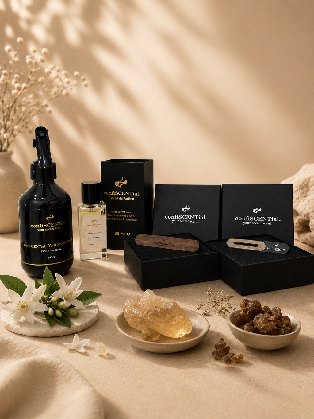 Confiscential Komplett-Set | Bestseller Frauen| Parfum, Autoduft & Raumspray