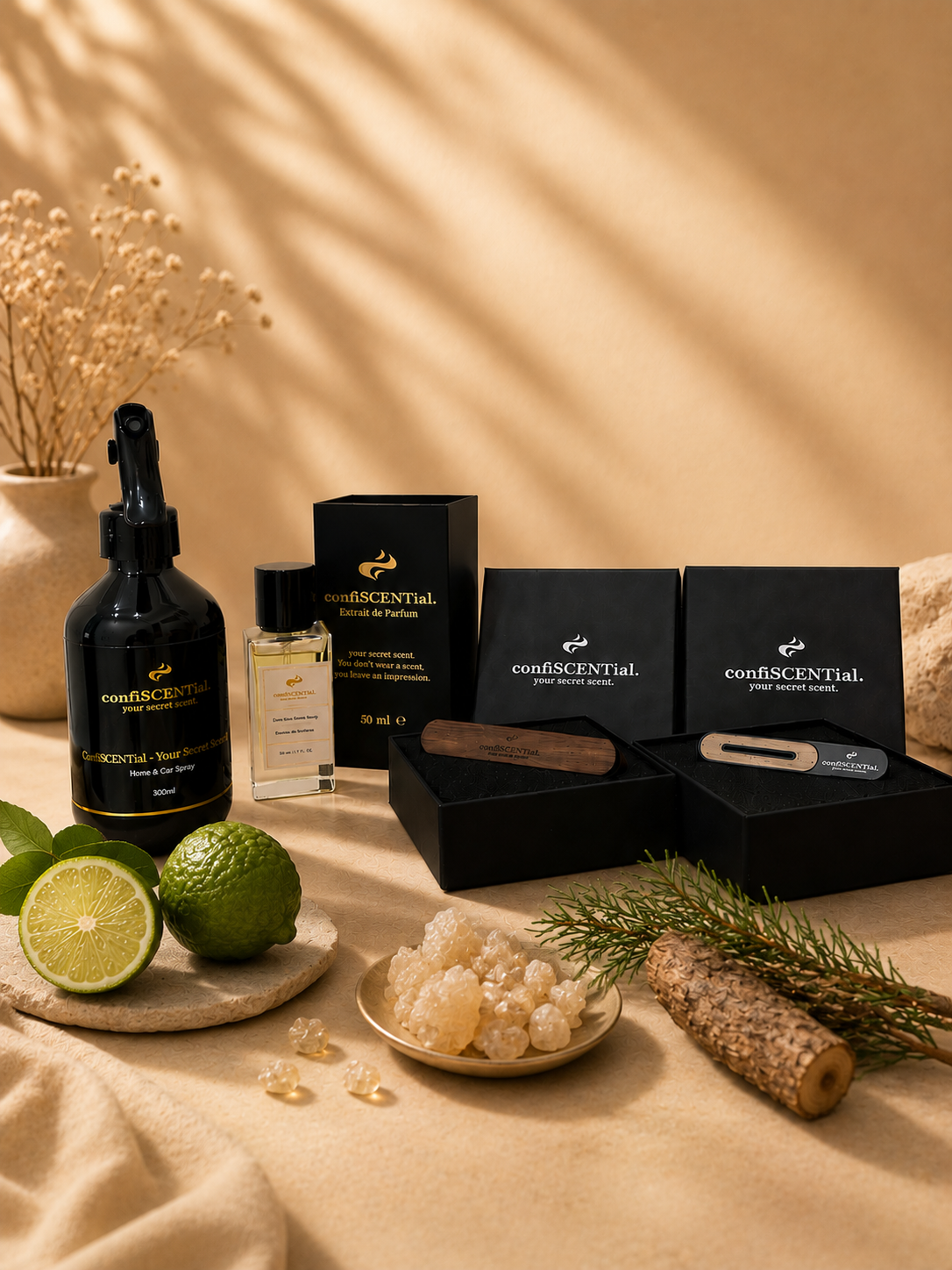 Confiscential Komplett-Set | Bestseller Herren | Parfum, Autoduft & Raumspray