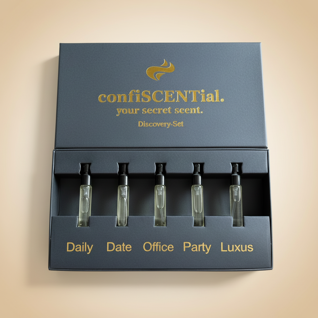 confiSCENTial Discovery Set – gerade, Beige Hintergrund